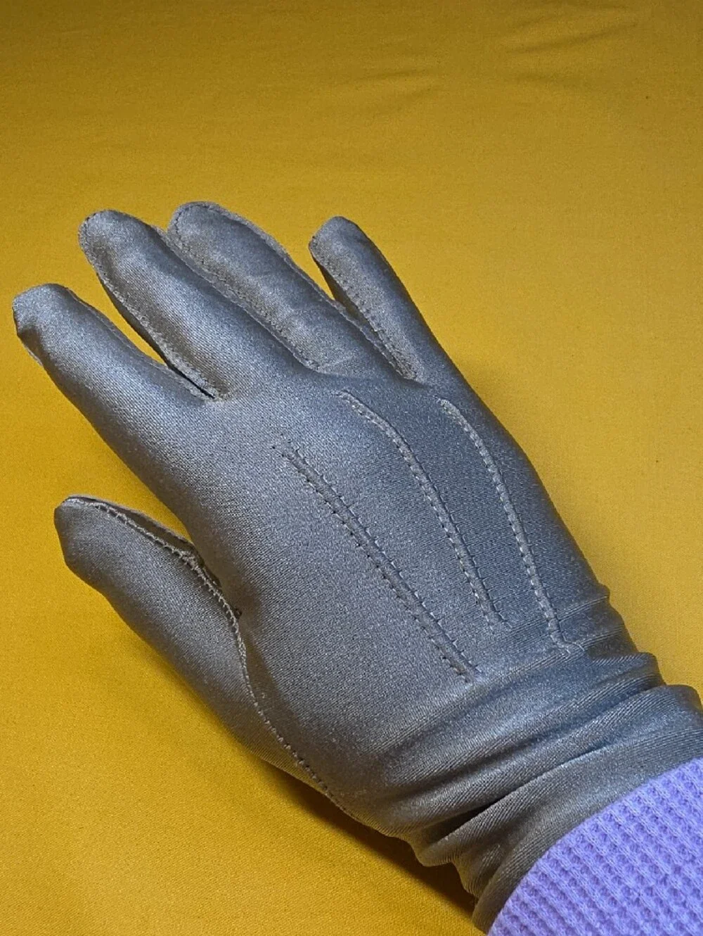 Isotoner Women's Spandex Winter Gloves with Leather Accents - One Size Fits Most
